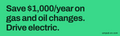 Drive electric, save $1000/year - Bumper sticker