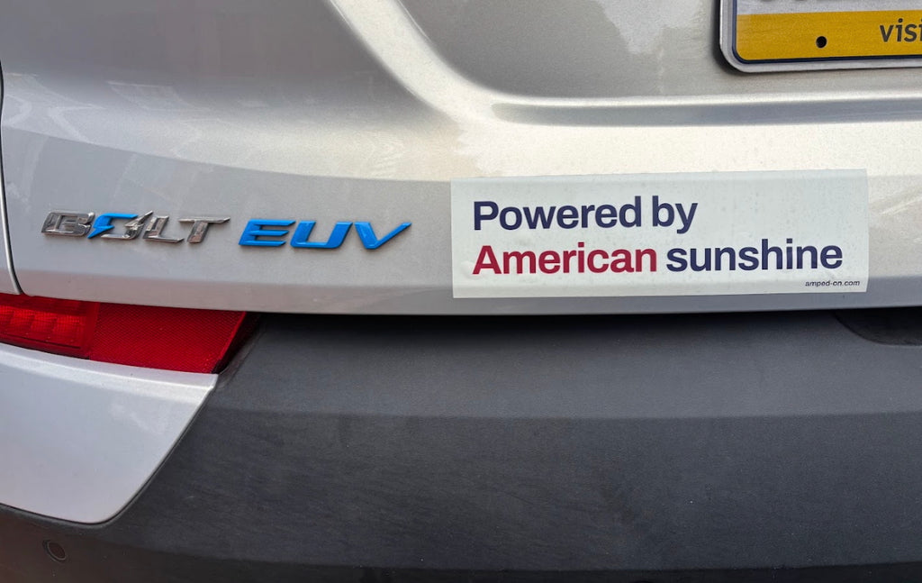 Powered by American sunshine - Bumper sticker